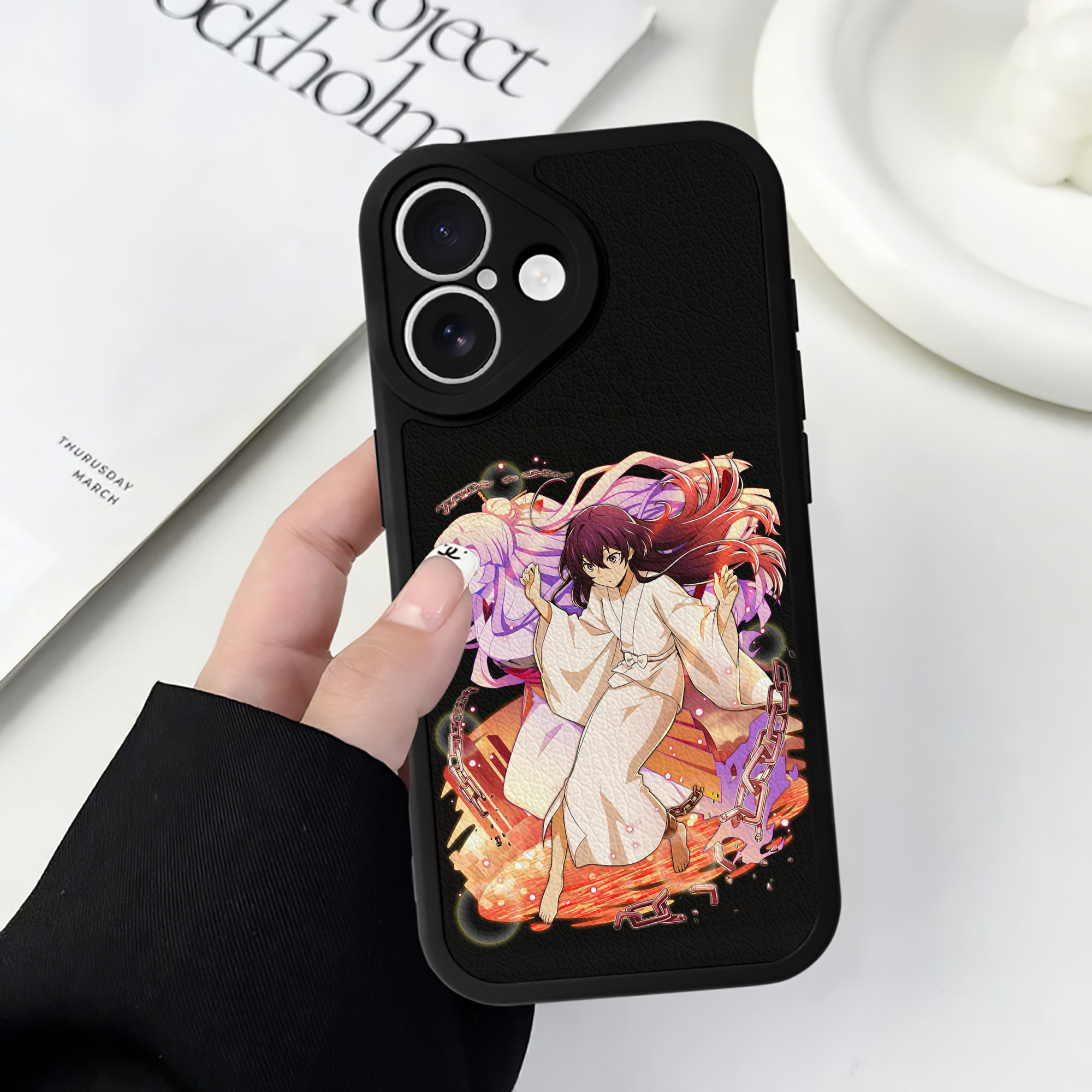 （画像用） 文豪ストレイドッグス Bungo Stray Dogs 【iPhone 16シリーズ対応】シリコンスマホケース（レザー調） 材質：シリコン